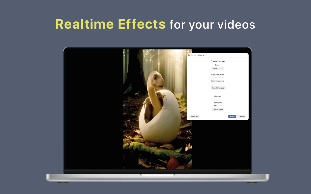 Mac video zoom player showing local video playback and control bar